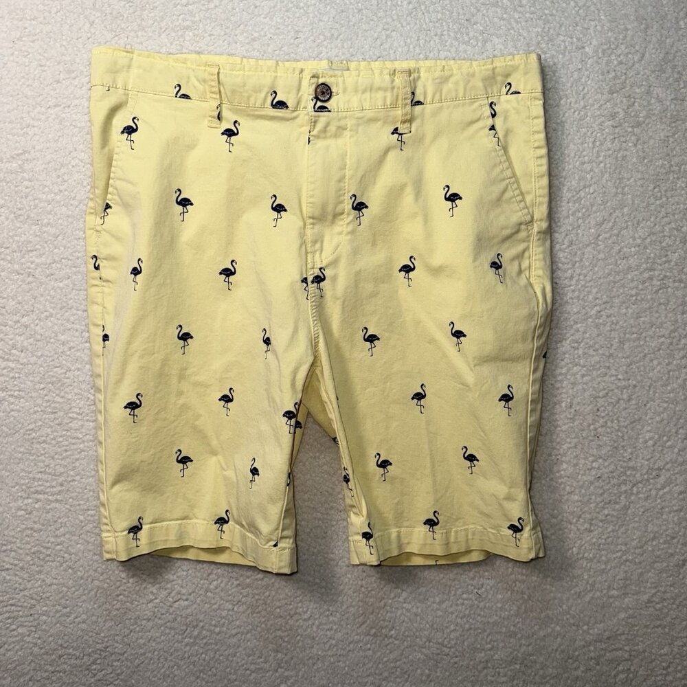 Hudson & Barrow NYC  Shorts Men's Size 34 Flamingo Yellow Flat Front Stretch